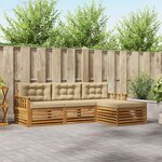 vidaXL Ensemble de canapés d'extérieur avec coussin Naturel et Beige