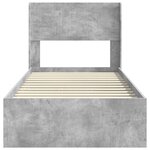 vidaXL Cadre de lit avec rangement et tête de lit Gris béton