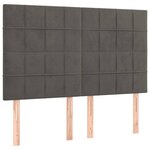 vidaXL Sommier à lattes de lit et matelas Gris foncé 140x200cm Velours