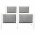 vidaXL Cadre de lit avec tête de lit Blanc et gris clair 120 x 190 cm