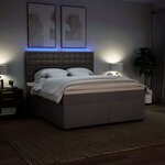 vidaXL Sommier à lattes de lit avec matelas Taupe 180x200 cm Tissu