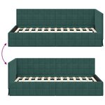 vidaXL Cadre de lit d'angle Vert foncé 100 x 200 cm Velours