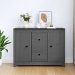 vidaXL Buffet Gris 100x35x74 cm Bois massif de pin