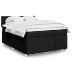 vidaXL Sommier à lattes de lit avec matelas Noir 140x190 cm Tissu