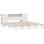 vidaXL Lit bibliothèque sans matelas blanc 200x200 cm bois massif