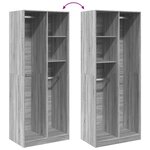 vidaXL Garde-robe sonoma gris 80x50x200 cm bois d'ingénierie
