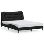 vidaXL Cadre de lit avec lumières LED noir 140x190 cm similicuir