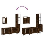 vidaXL Ensemble de meubles de salle de bain 4 Pièces Chêne fumé Bois