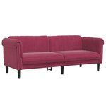 vidaXL Ensemble de canapés 2 Pièces rouge bordeaux velours