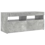 vidaXL Meuble TV avec lumières LED gris béton 90x35x40 cm