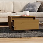 vidaXL Table basse Marron miel 55x56x32 cm Bois massif de pin
