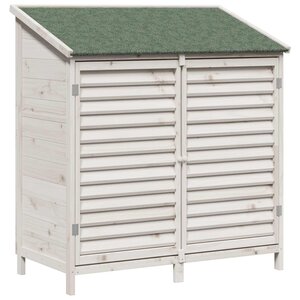 vidaXL Abri de jardin Blanc 106 x 56 x 113 5 cm Bois de Sapin Massif