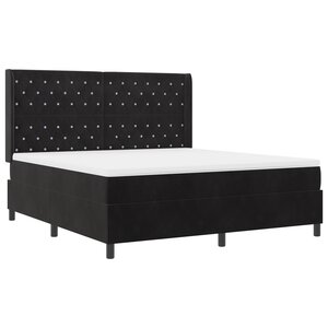 Lit box spring vidaXL avec matelas et LED Noir 180x200 cm Velours