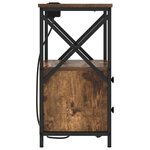 vidaXL Cabinet de chevet avec tiroir 2 Pièces Chêne fumé 40 x 31 x 60 cm