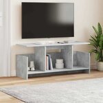 vidaXL Meuble TV Gris béton 102 x 35 x 45 cm Bois d'ingénierie