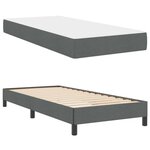 vidaXL Lit à ressorts avec matelas Gris foncé 90 x 200 cm tissu