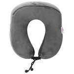 vidaXL Oreiller de Voyage pour le Cou Gris 27 x 26 x 14 cm Velours
