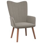 vidaXL Chaise de relaxation avec repose-pied Gris clair Velours