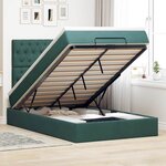 vidaXL Cadre de lit ottoman avec matelas vert foncé 120x200 cm velours