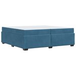 vidaXL Cadre de lit avec matelas Bleu foncé 200 x 200 cm Velours