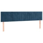 vidaXL Tête de lit à LED Bleu foncé 160x5x78/88 cm Velours