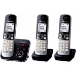 PANASONIC Téléphone résidentiel dect - TG6823 - Trio avec répondeur - Argent et noir