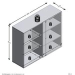 FMD Commode avec 1 porte et étagère ouverte Noir