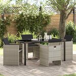 vidaXL Ensemble de salle à manger pour jardin 5 Pièces Gris clair