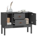 vidaXL Buffet Gris 110x40x78 cm Bois massif de pin