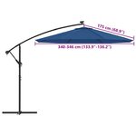 vidaXL Tissu de remplacement pour parasol déporté Bleu azuré 350 cm