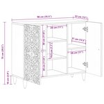 vidaXL Buffet Marron 90 x 33 5 x 75 cm Bois de mangue massif