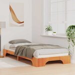 vidaXL Cadre de lit surélevé avec stockage Marron bois