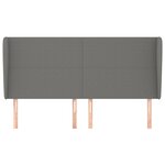 vidaXL Tête de lit avec oreilles Gris foncé 183x23x118/128 cm Tissu