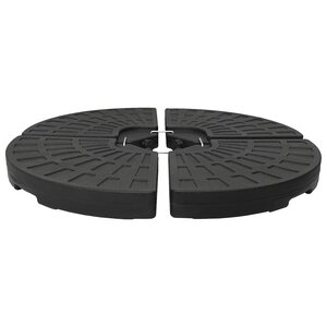 vidaXL Socle de parasol en forme d'éventail 4 Pièces Noir