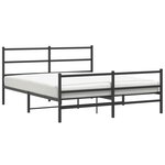 vidaXL Cadre de lit métal sans matelas avec pied de lit noir 160x200cm