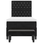 vidaXL Lit à ressorts avec matelas Noir 90 x 200 cm Velours