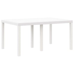 vidaXL Table de jardin pour repas Blanc 150 x 100 x 73 cm polyrotin