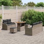 vidaXL Ensemble de canapé de jardin 8 Pièces Gris polyrotin