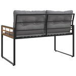vidaXL Banc à couches en bois avec coussin Gris clair 114 x 55 x 77 cm