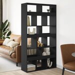 vidaXL Cloison de séparation noir 100x33x187 5 cm bois d'ingénierie