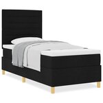 vidaXL Lit à ressorts avec matelas Noir 100 x 200 cm tissu