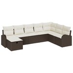 vidaXL Set de canapé de jardin 8 pièces avec coussins Marron Poly Rattan