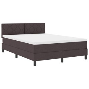 vidaXL Lit boxspring avec matelas Marron foncé 160 x 200 cm tissu