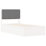 vidaXL Cadre de lit avec tête de lit rembourrée Gris clair 75 x 190 cm