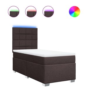 vidaXL Sommier à lattes de lit avec matelas Marron foncé 100x200 cm