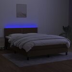 vidaXL Sommier à lattes de lit matelas et LED Marron foncé 140x190 cm