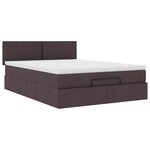 vidaXL Lit ottoman avec matelas marron foncé 140x190 cm tissu