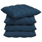 vidaXL Coussins de siège 4 pc Tissu Bleu 40 x 40 x 6 cm