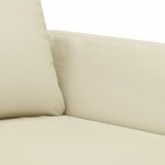 vidaXL Ensemble de canapés 3 Pièces avec coussins Crème Similicuir