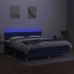 vidaXL Sommier à lattes de lit avec matelas LED Bleu 180x200 cm Tissu
